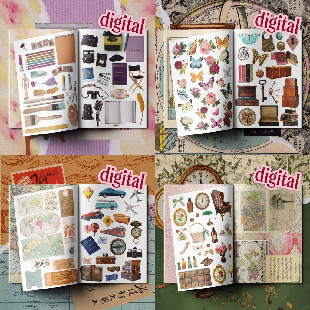 Kit 4 Livros de Recortes (Digital)