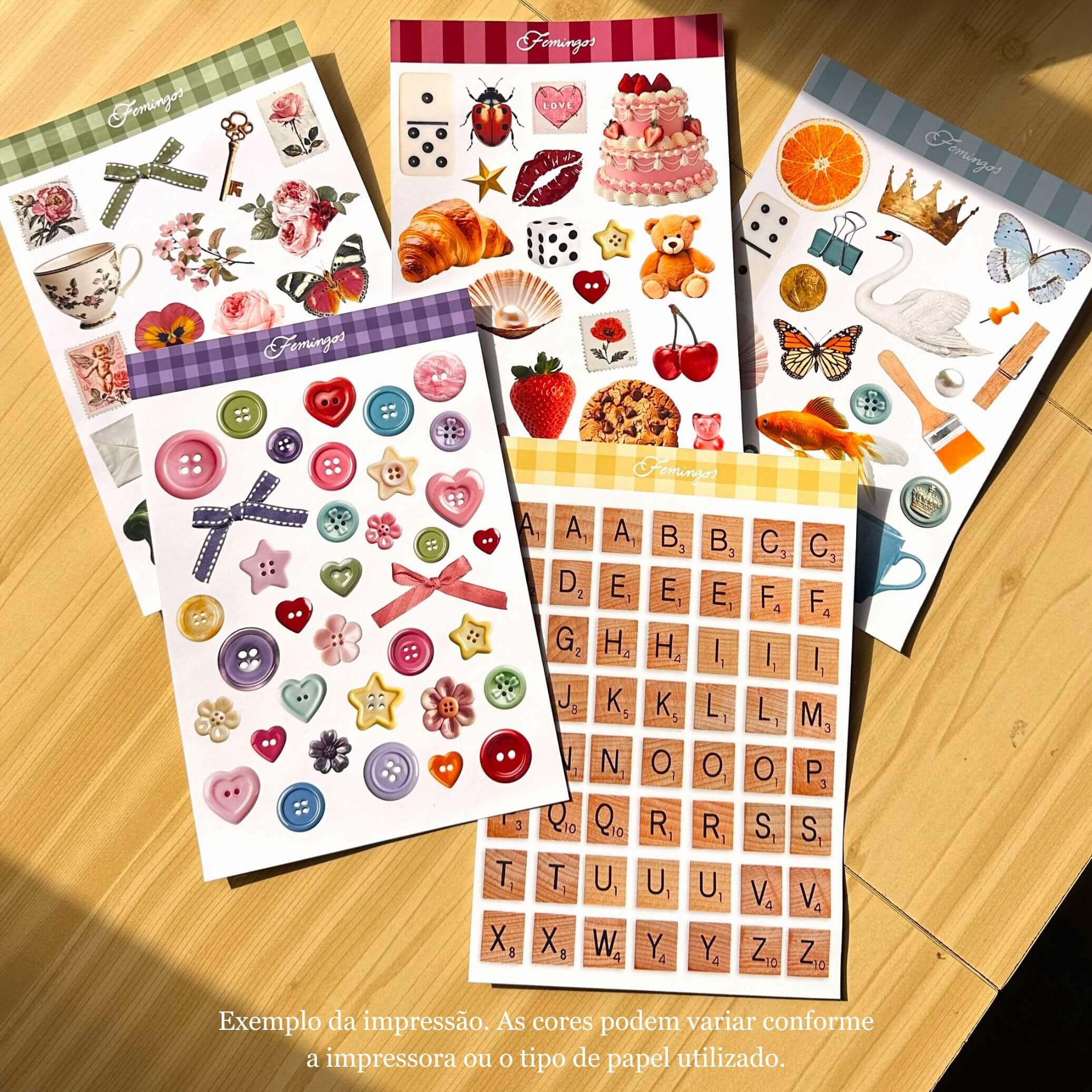 Kit 5 Cartelas de Adesivos (Digital)