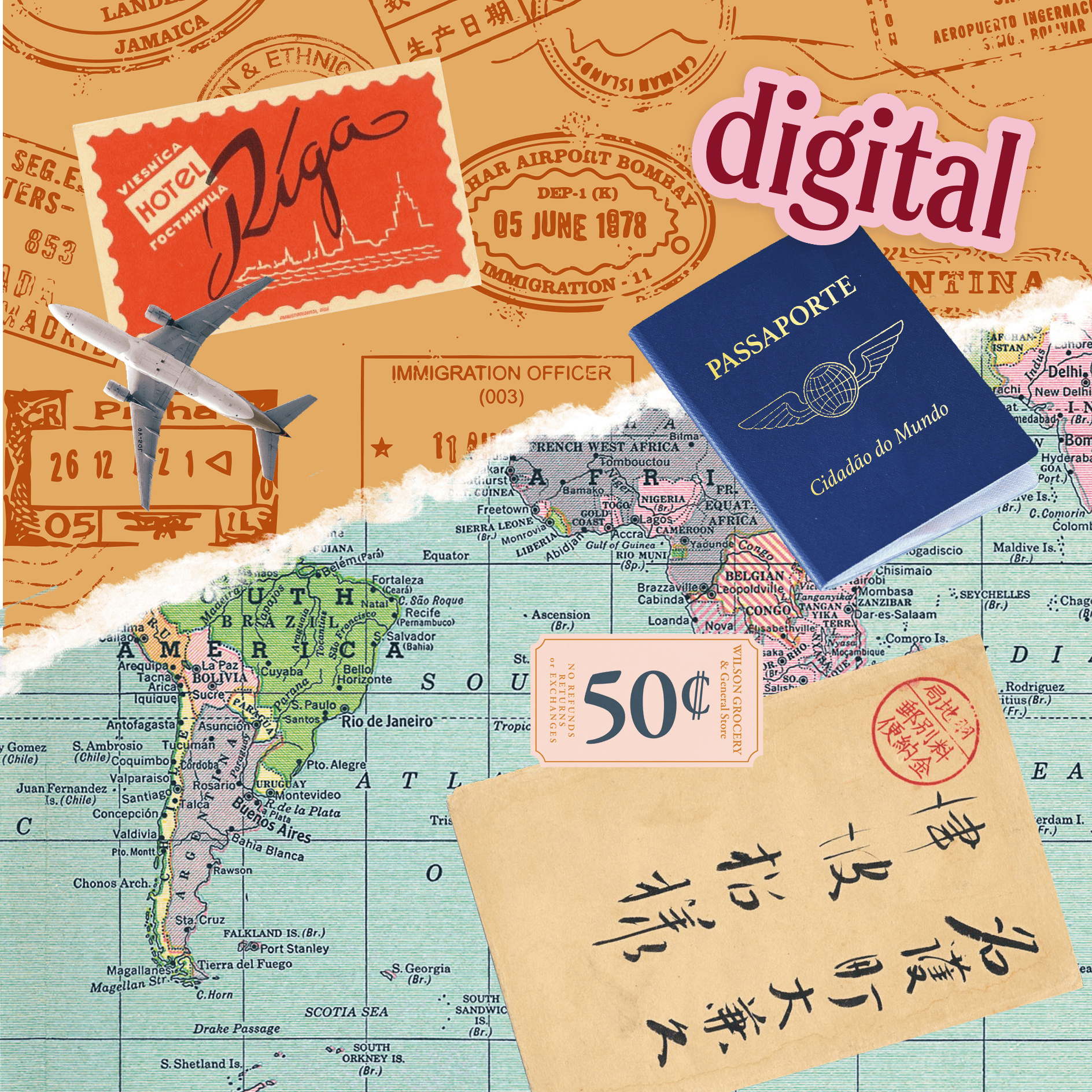 Kit de Colagem Viagem - Digital