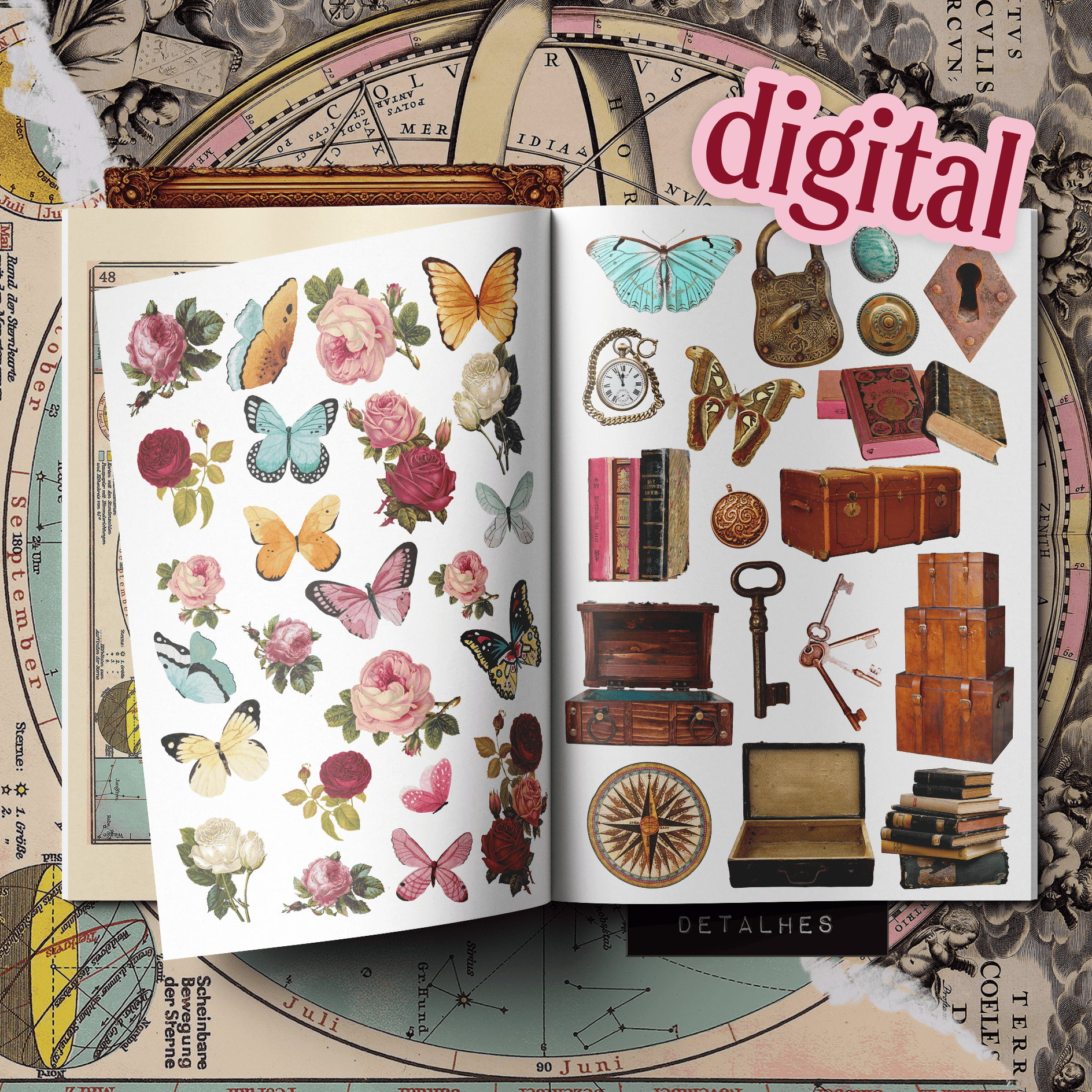 Kit 4 Livros de Recortes (Digital)