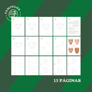 Kit Face Charts Maquiagem - Digital